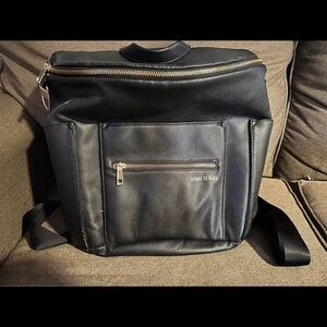 Fawn Design Black Leather Diaper bag/backpack